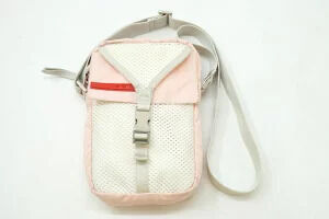 Prada Sacoche Pouch Mesh Shoulder Bag Red Pink
